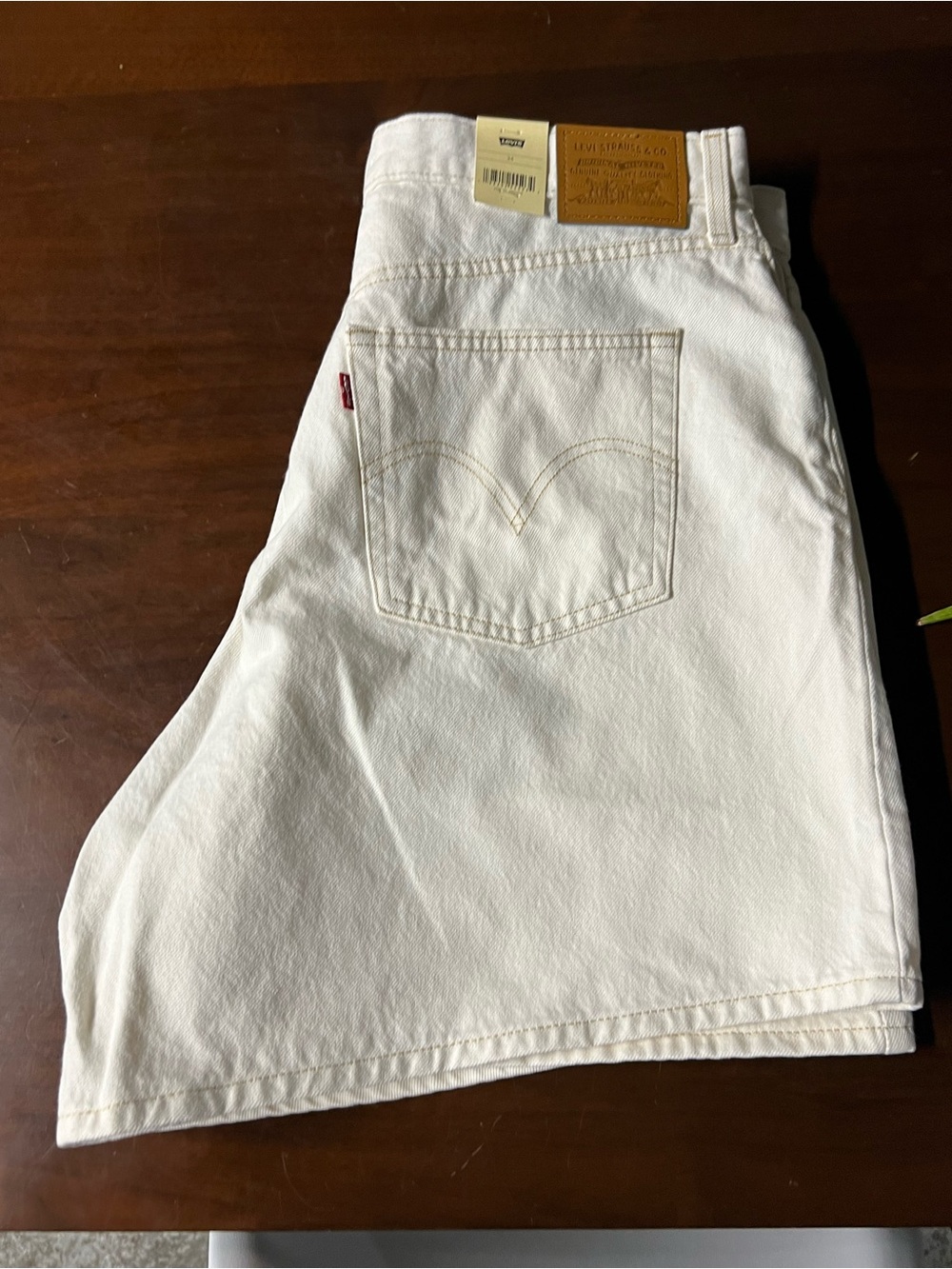 Levi's Cream Denim Mini Skirt